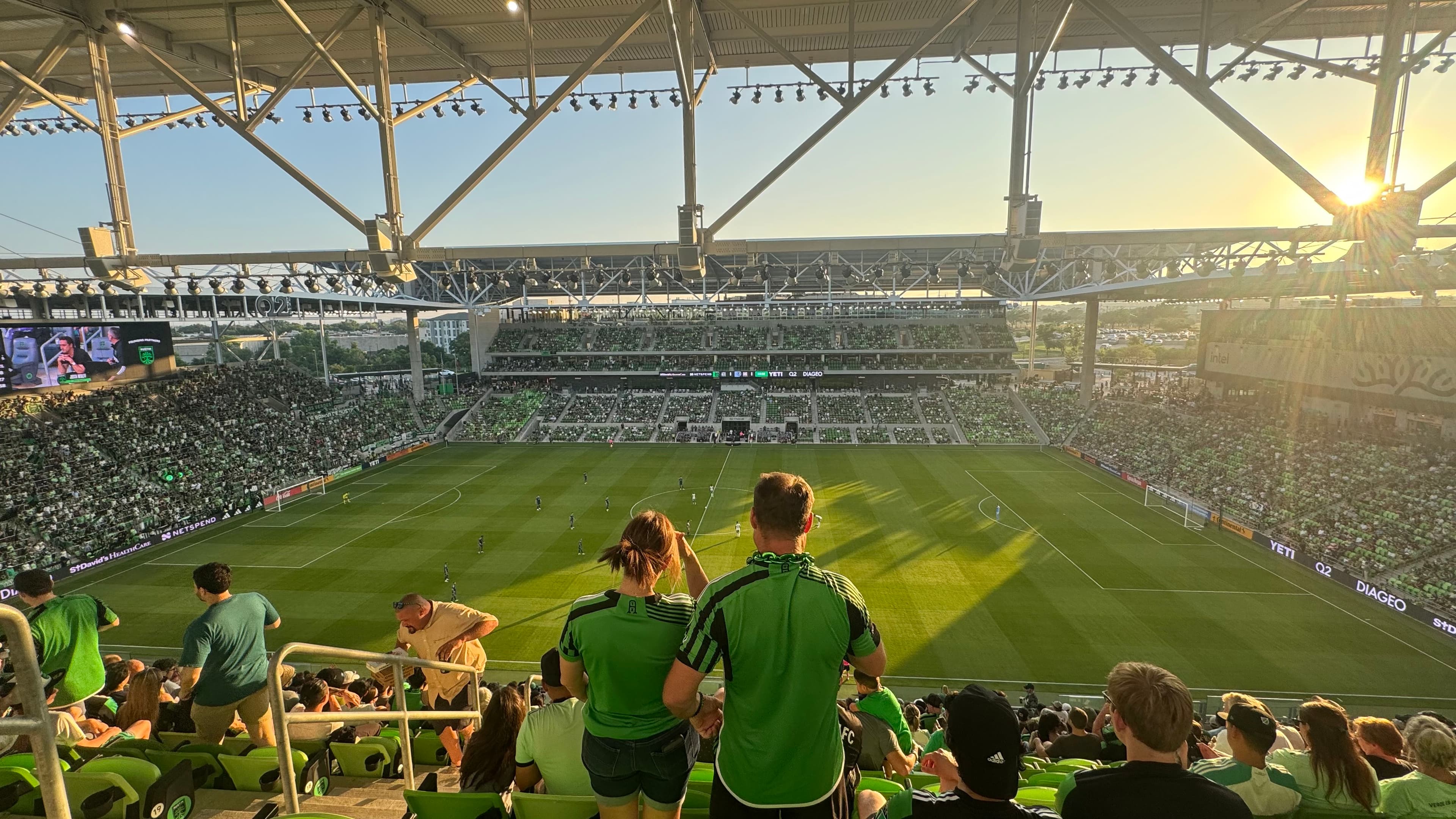 Golden hour at the stadium.